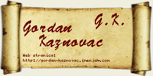 Gordan Kaznovac vizit kartica